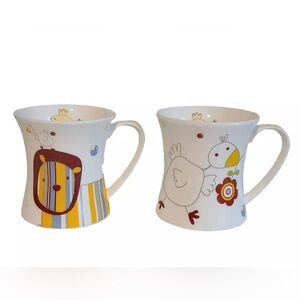 LION DUCK HANKOOK MUG CUP FINE BONE CHINA - MY FRIENDS SERIES SET OF 2